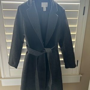 H&M Gray Lined Coat with Label Detail
